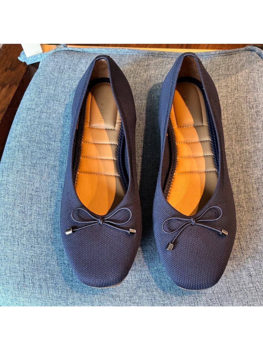 Kelly & Katie Sasha Women's Navy Blue Ballet Flats with Bow Size 11W